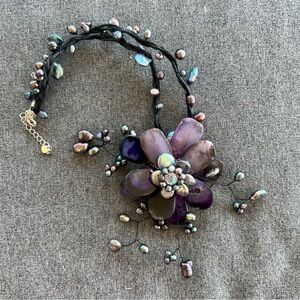Peruvian Connection Purple Floral Necklace